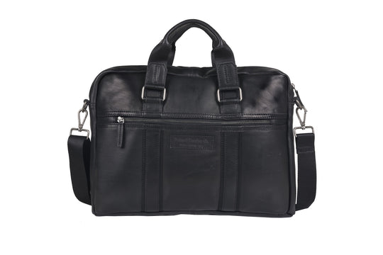 Leather Satchel Bag for Men - Antique Black