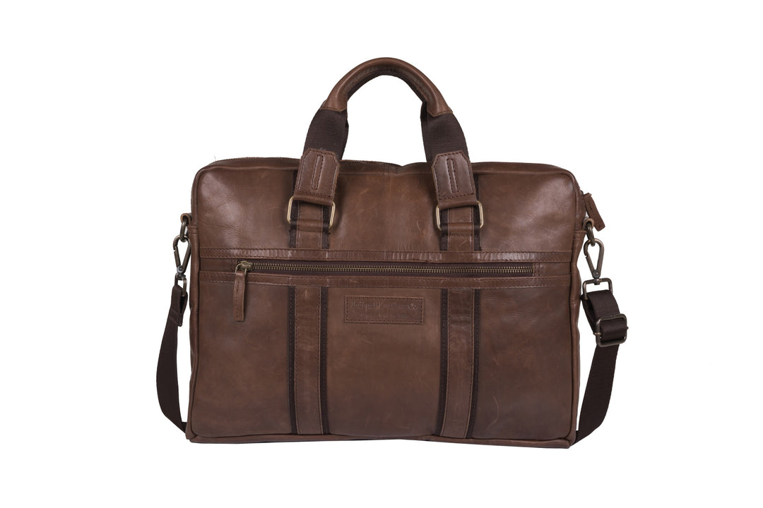 Leather Satchel Bag for Men - Antique Brown