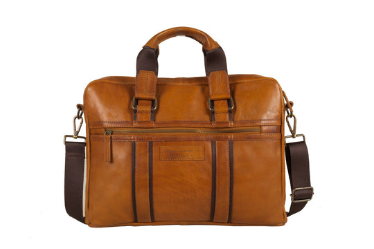 Leather Satchel Bag for Men - Antique Tan