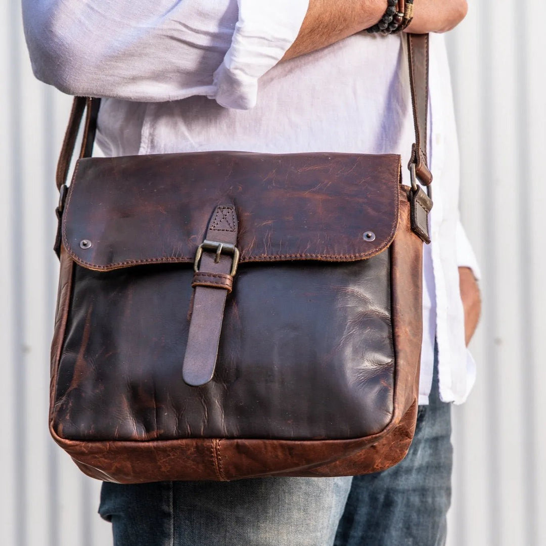 Macquarie Side Satchel men's leather messenger bag Bags - Small satchel-macquarie-side-satchel indepal-leather.myshopify.com