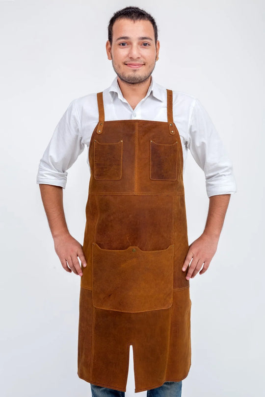 Leather Apron - Oliver - Tan Leather Accessories oliver-leather-apron indepal-leather.myshopify.com