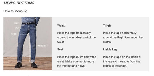 Mens Bottom - How to Measure