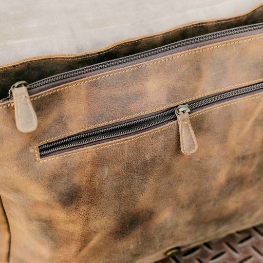 Leather Messenger Bag for Men - Soldier - 15…