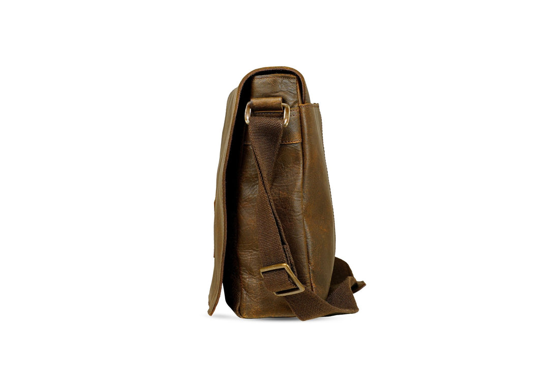 Leather Messenger Bag for Men - Soldier - 15