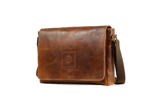 Leather Messenger Bag for Men - Soldier - 15