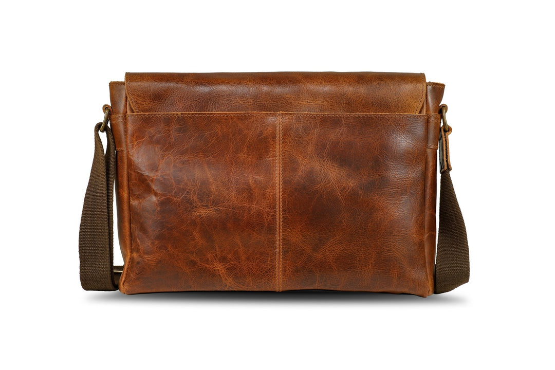 Leather Messenger Bag for Men - Soldier - 15
