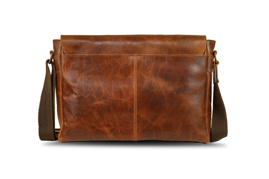 Leather Messenger Bag for Men - Soldier - 15