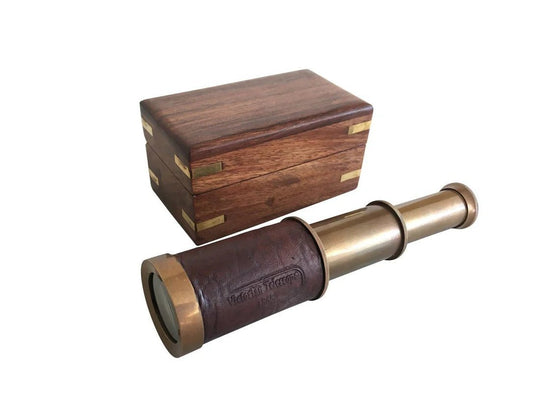 Pocket Telescope with Wooden Box - TN104