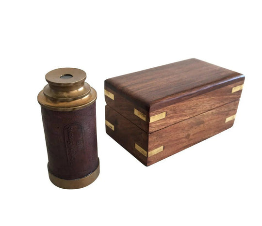 Pocket Telescope with Wooden Box - TN104