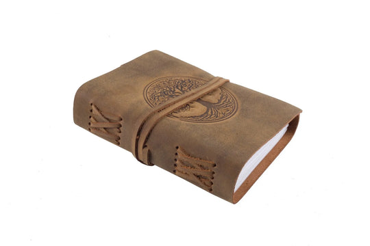 handmade rustic leather journals - tree of life Journals - Other tree-of-life-5x7 indepal-leather.myshopify.com