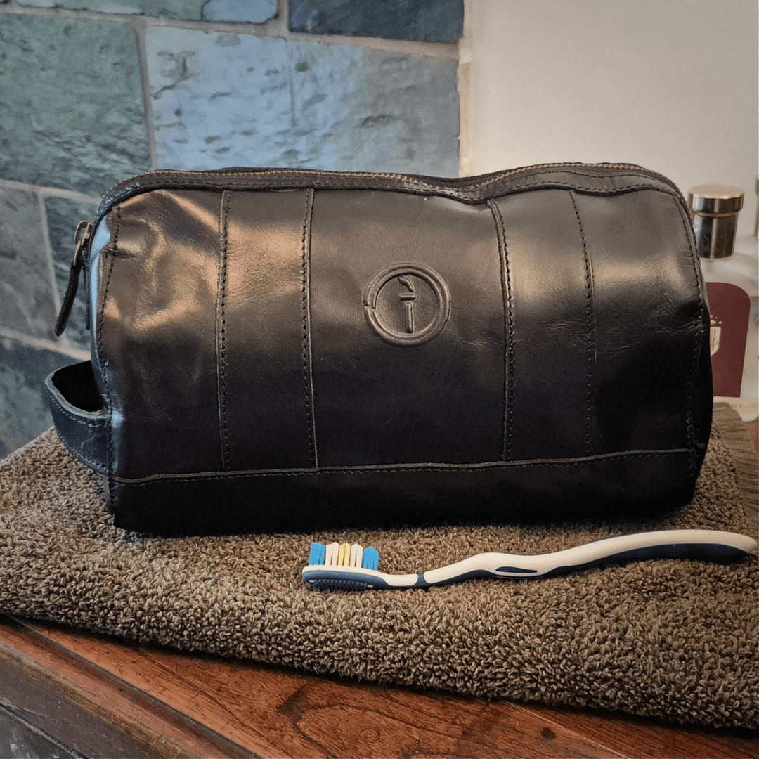 Mens Leather Toiletry Bag - Watson…