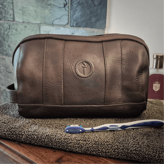 Mens Leather Toiletry Bag - Watson…