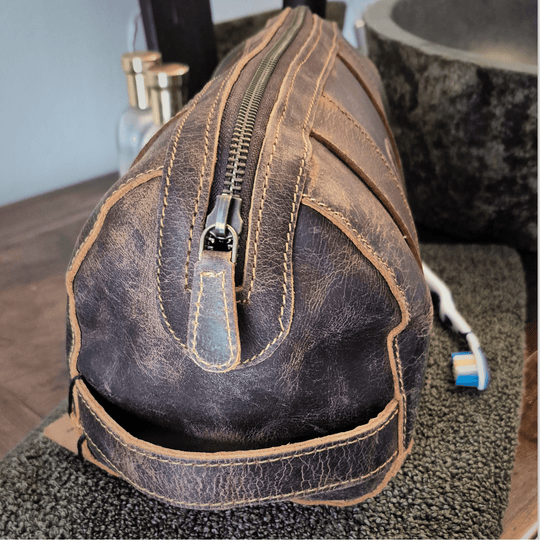 Mens Leather Toiletry Bag - Watson…
