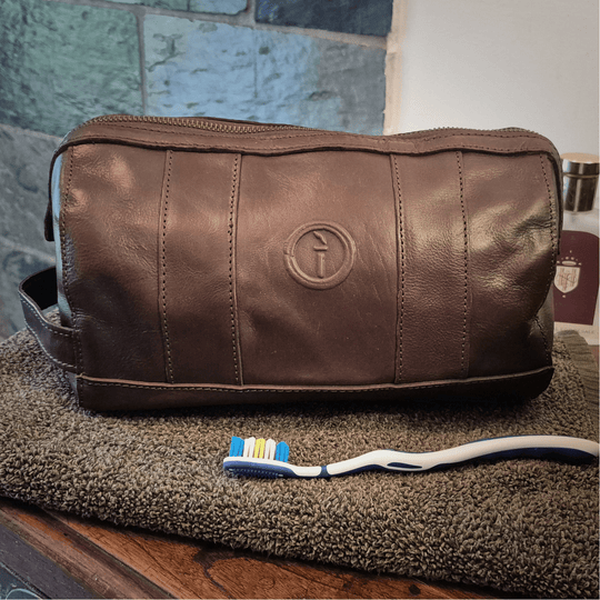 Mens Leather Toiletry Bag - Watson…