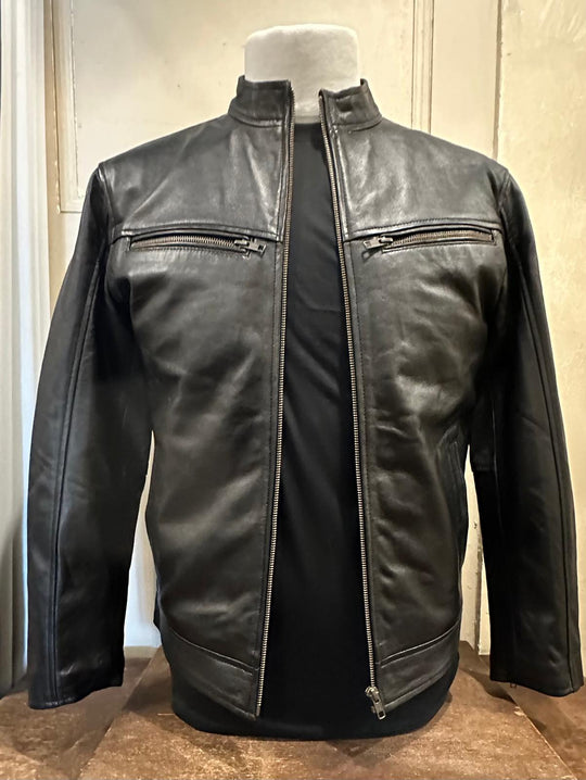 Hailwood | Mens Leather Jacket | Distressed Brown | Zip Open view