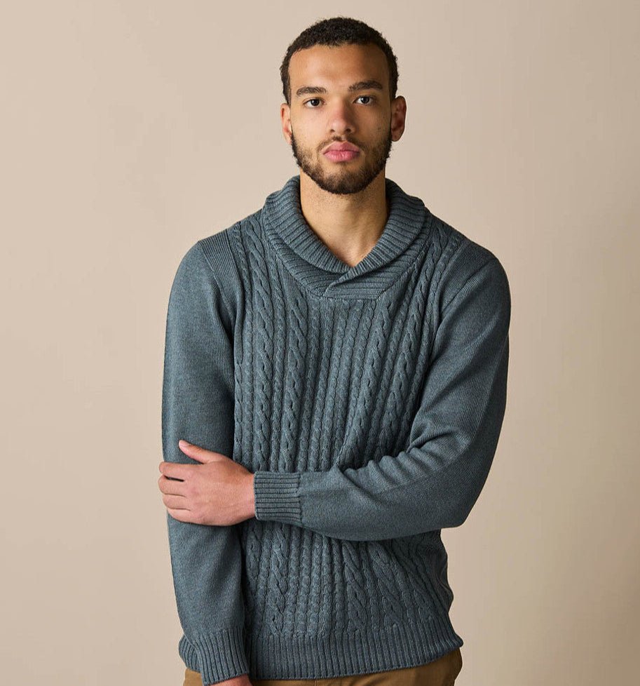 Winter Knit henri-cable-merino-wool-jumper-gun-metal indepal-leather.myshopify.com