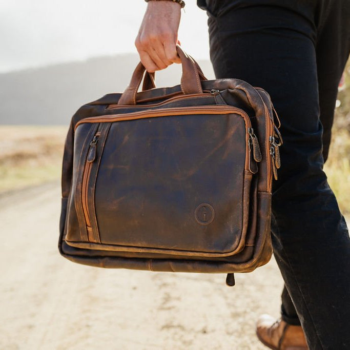 Leather Laptop Bags for Men | Canvas & Genuine Leather – Indepal - Bolt ...