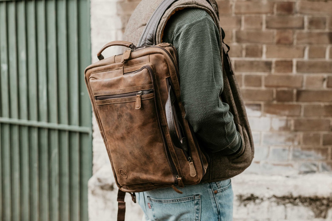 Mens Leather Combination Bag - Arno Close View