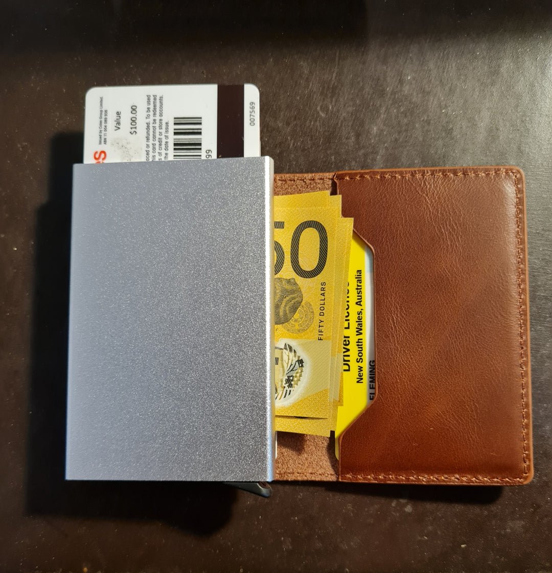 Leather Wallet - Burton Slide - Open view