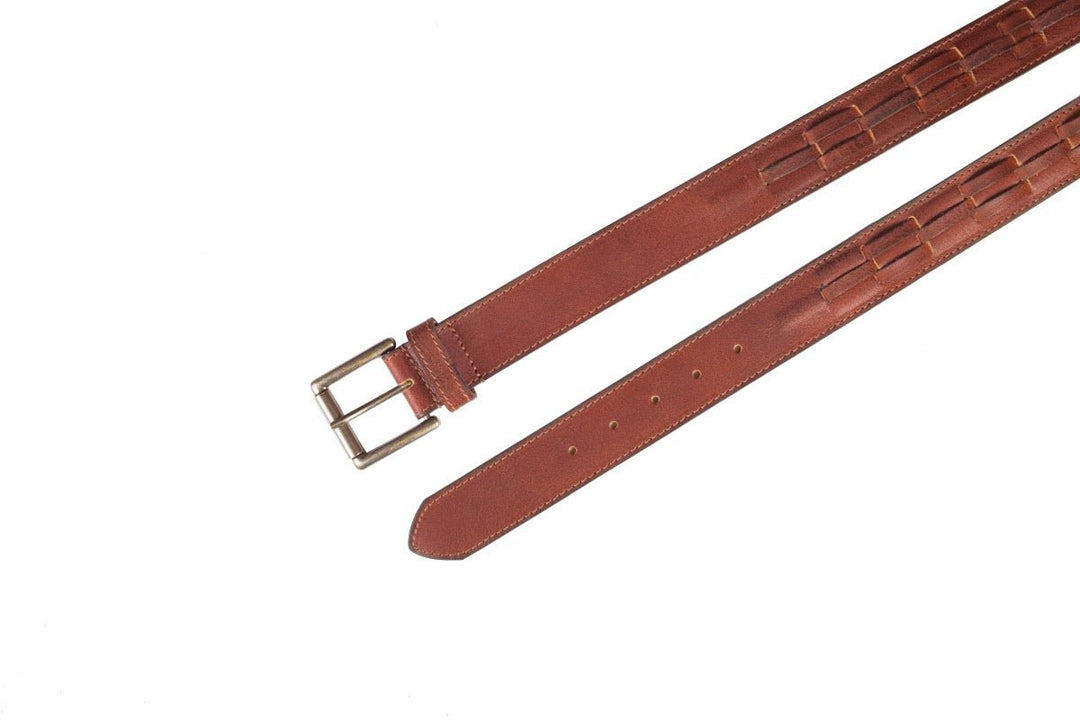 Leather Belt-Cobblestone