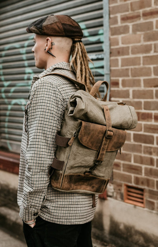 Trooper Canvas Roll Top backpack sale men