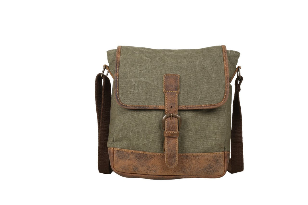 Declan Canvas men's leather messenger bag