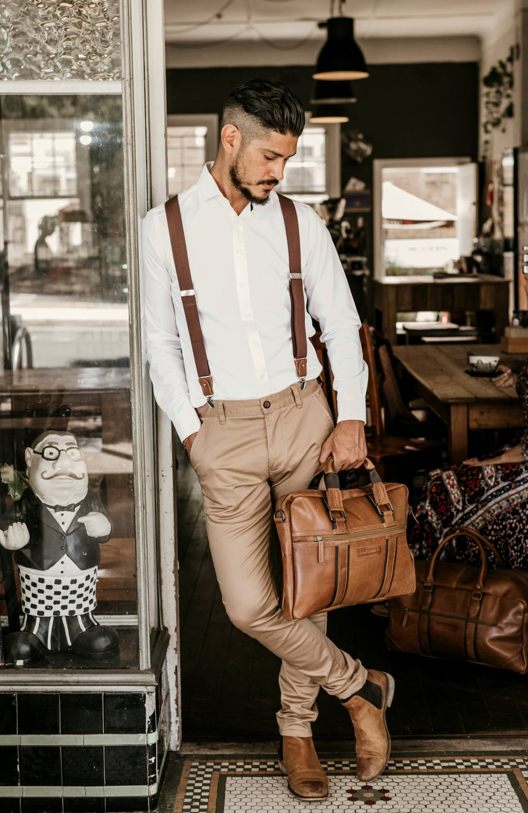 Lincoln Satchel Messenger Bag - Antique Tan