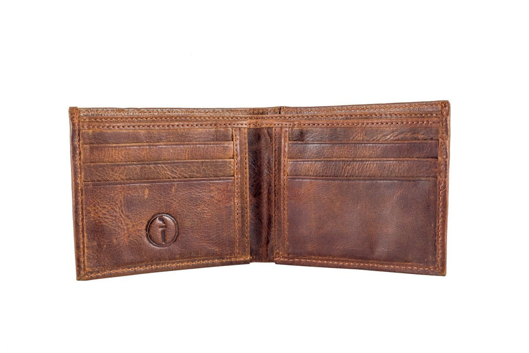 Mens Leather Wallet Slot Open