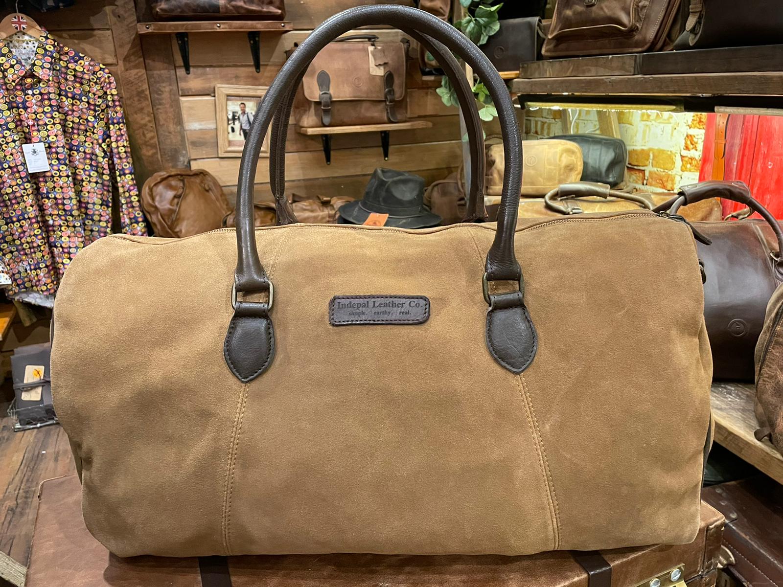 Morgan Suede Duffle leather travel case